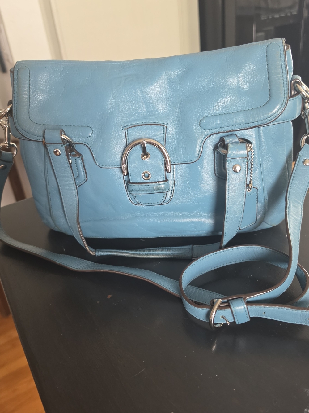 Coach Vintage Campbell  Crossbody Shoulder Bag In Mineral Blue